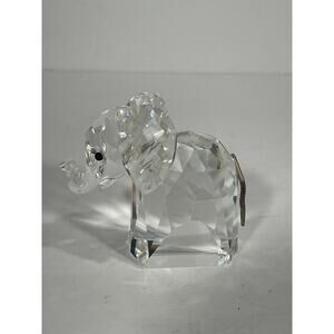 Swarovski Crystal Baby ELEPHANT Metal Tail Figurine Retired‎ Discontinued MINT